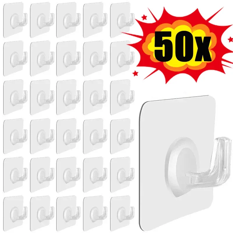 Kitchen Gadgets Rack - Ganchos autoadhesivos transparentes para puerta, colgador