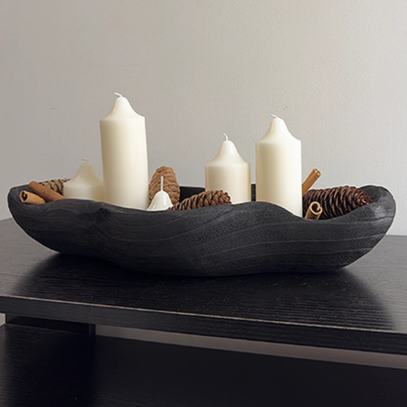 Kitchen Gadgets Storage Ideas - Bandeja de almacenamiento de madera negra,