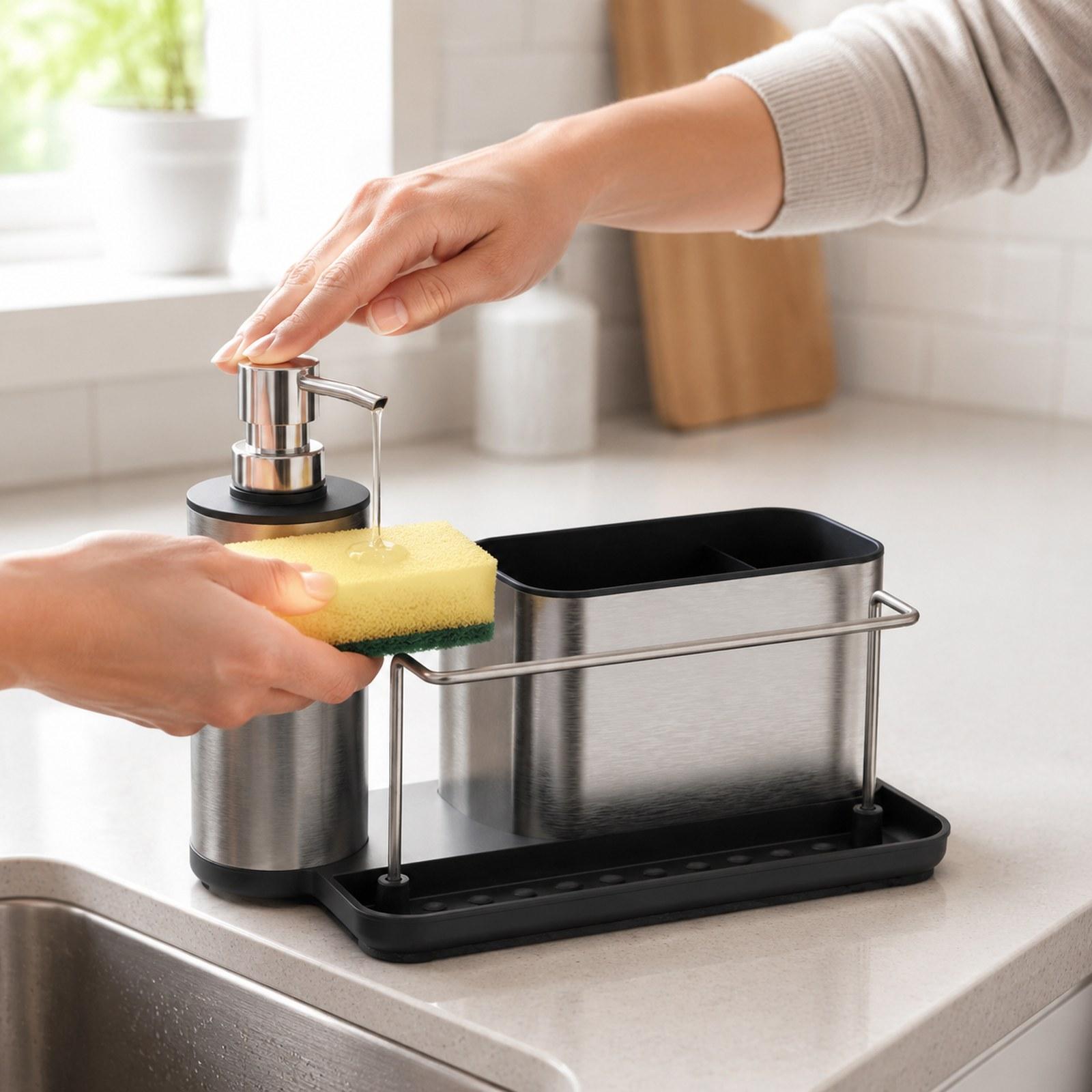 Kitchen Gadgets Dispenser Brush Holder - Dispensador de Jabón de Cocina con