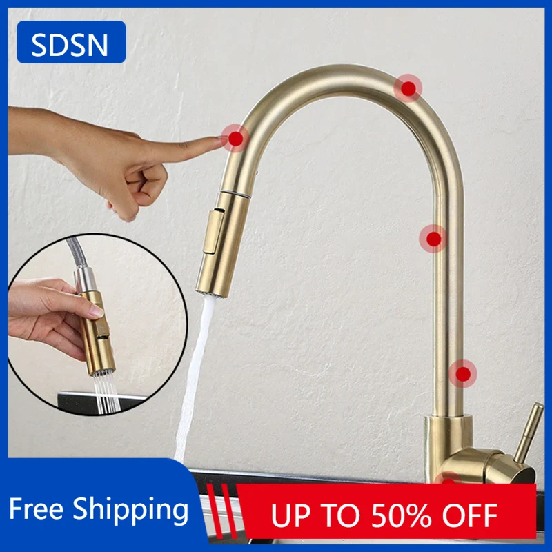 Kitchen Gadgets Mixer - Grifos de cocina táctiles de Oro