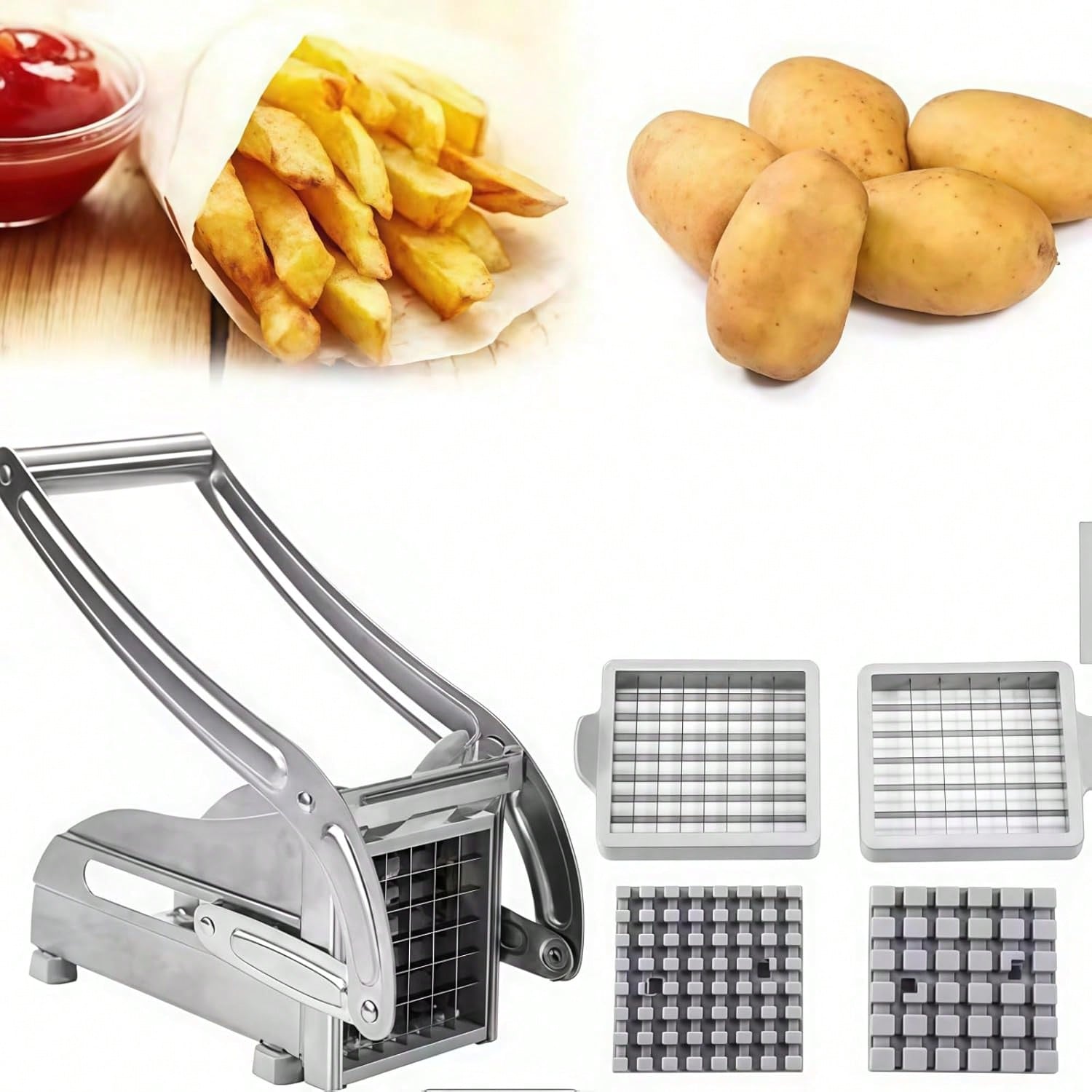 Cortador manual de papas frita - Potato Masher Ricer reseña y precio