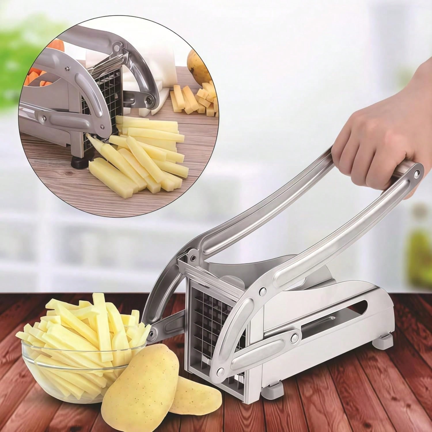 Cortador manual de papas frita - Potato Masher Ricer reseña y precio