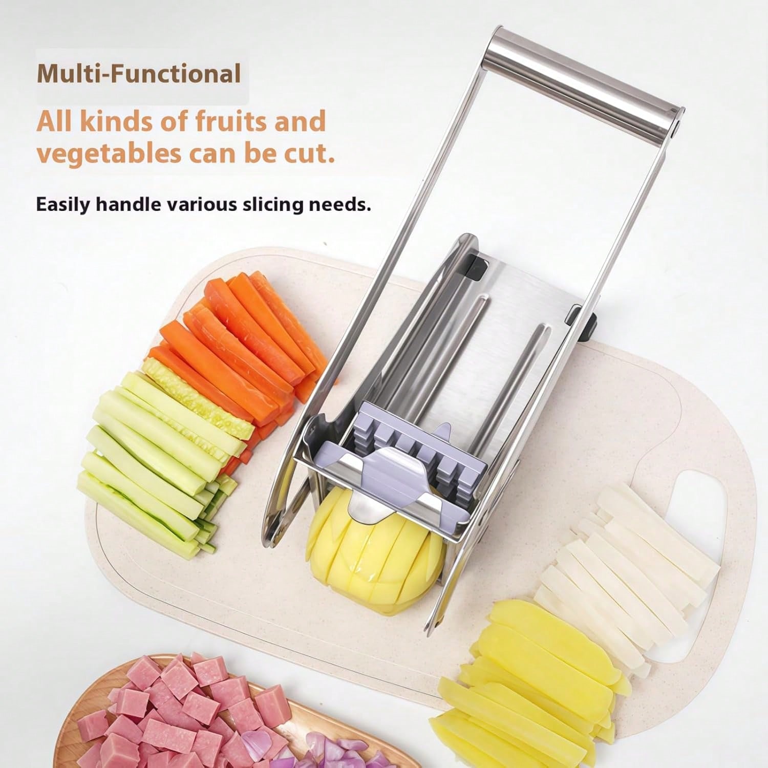 Cortador manual de papas frita - Potato Masher Ricer reseña y precio