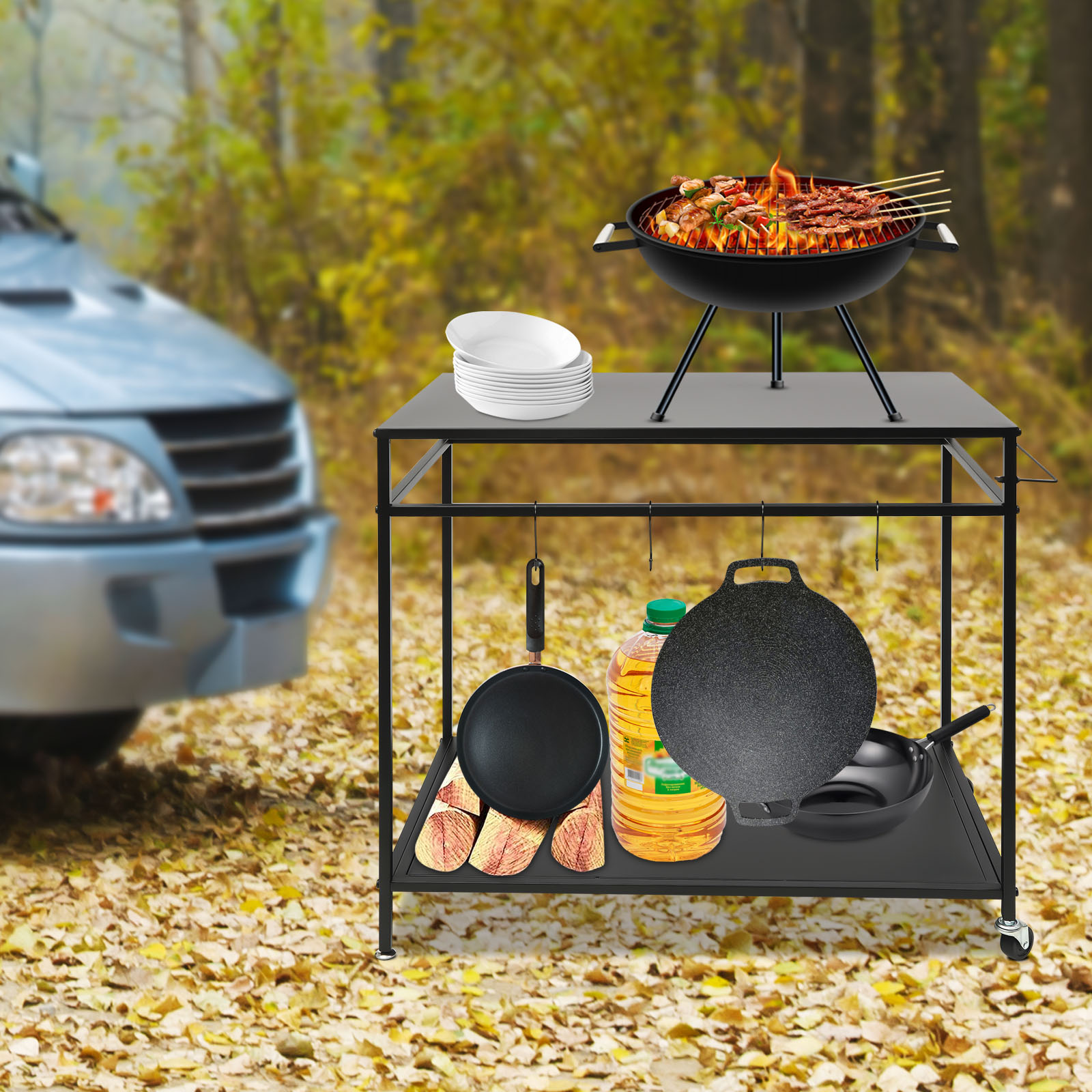 Mesa de Cocina Móvil de Dos Ni - Kitchen Gadgets Rack reseña y precio