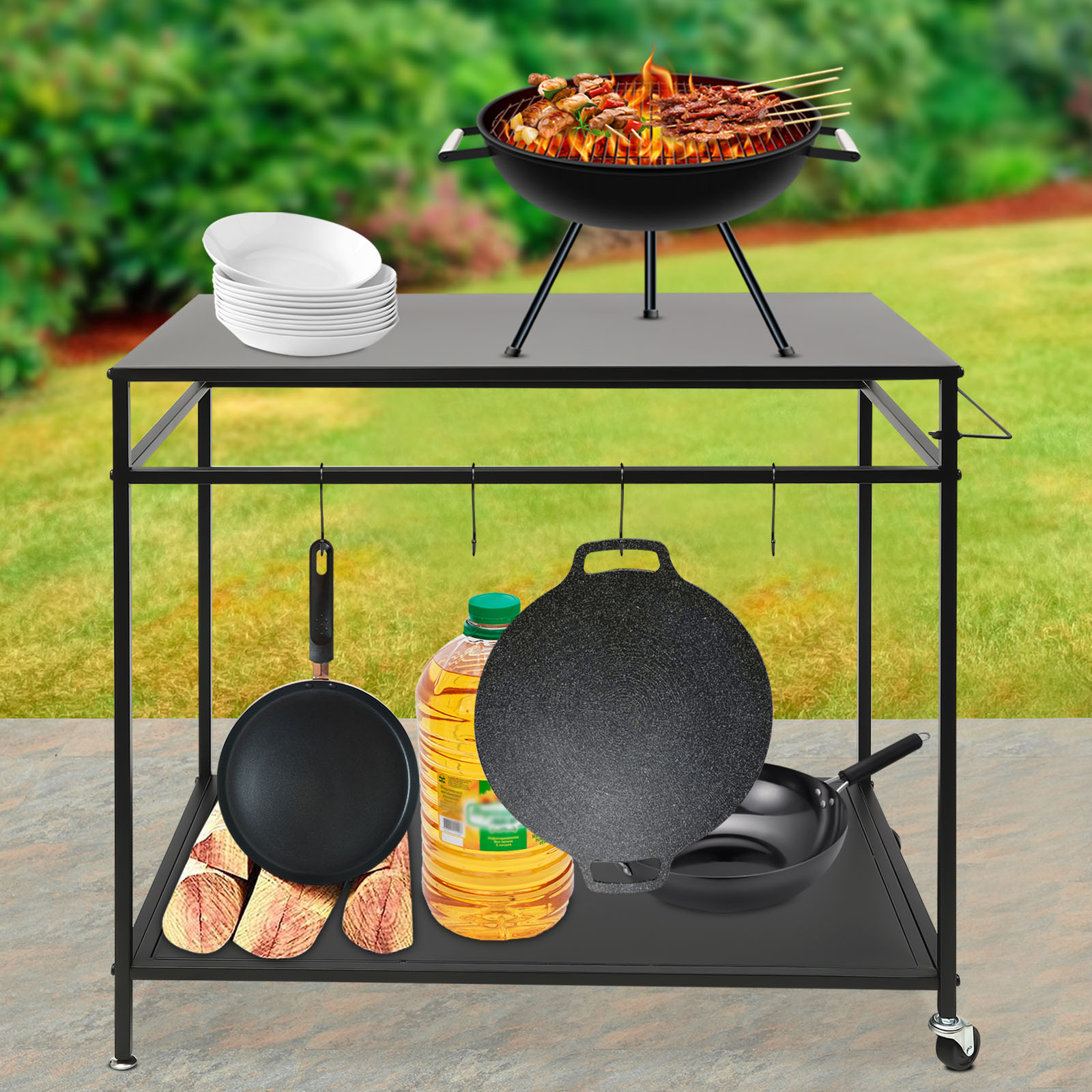 Mesa de Cocina Móvil de Dos Ni - Kitchen Gadgets Rack reseña y precio