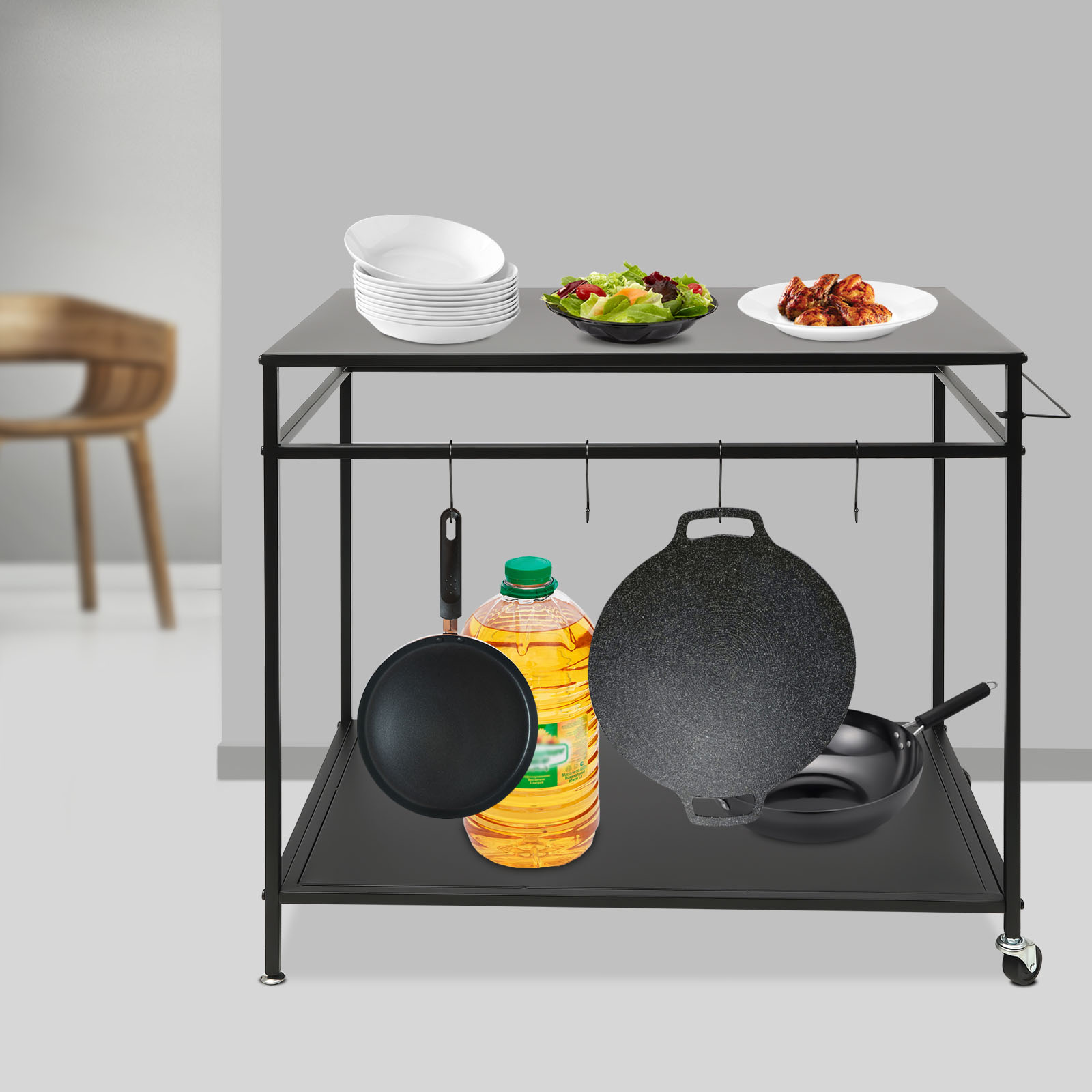 Mesa de Cocina Móvil de Dos Ni - Kitchen Gadgets Rack reseña y precio