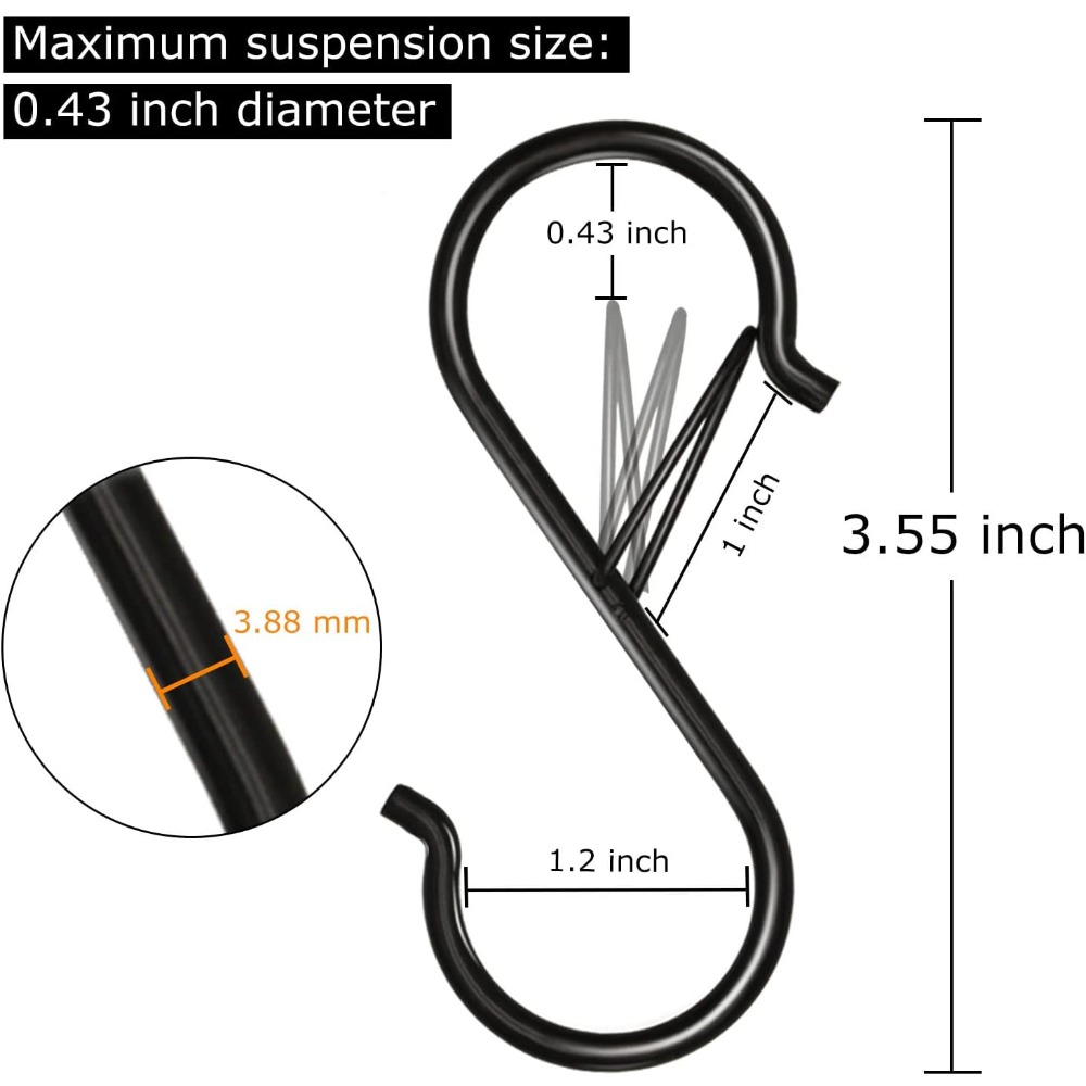 Ganchos en S Resistentes de 3. - Kitchen Gadgets Rack reseña y precio