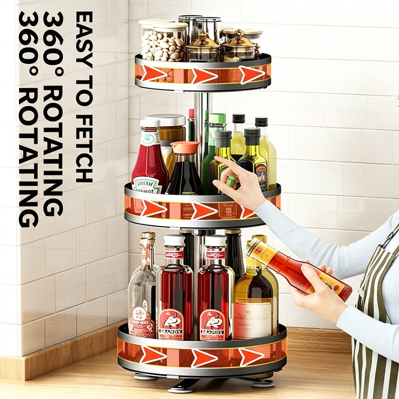360 ° Organizador giratorio pa - Kitchen Gadgets Storage Ideas reseña y precio